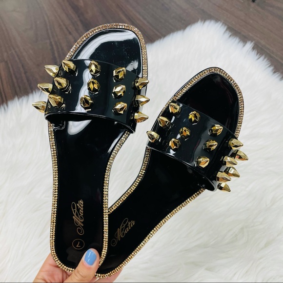 Black jelly studded sandal - Picture 7 of 7